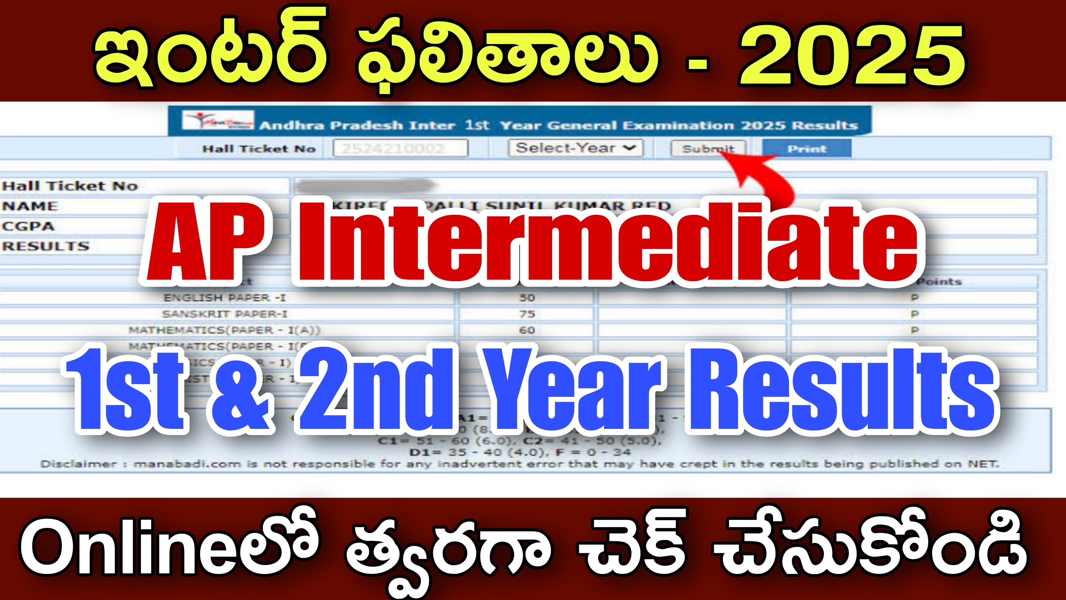 AP Intermediate Results 2025