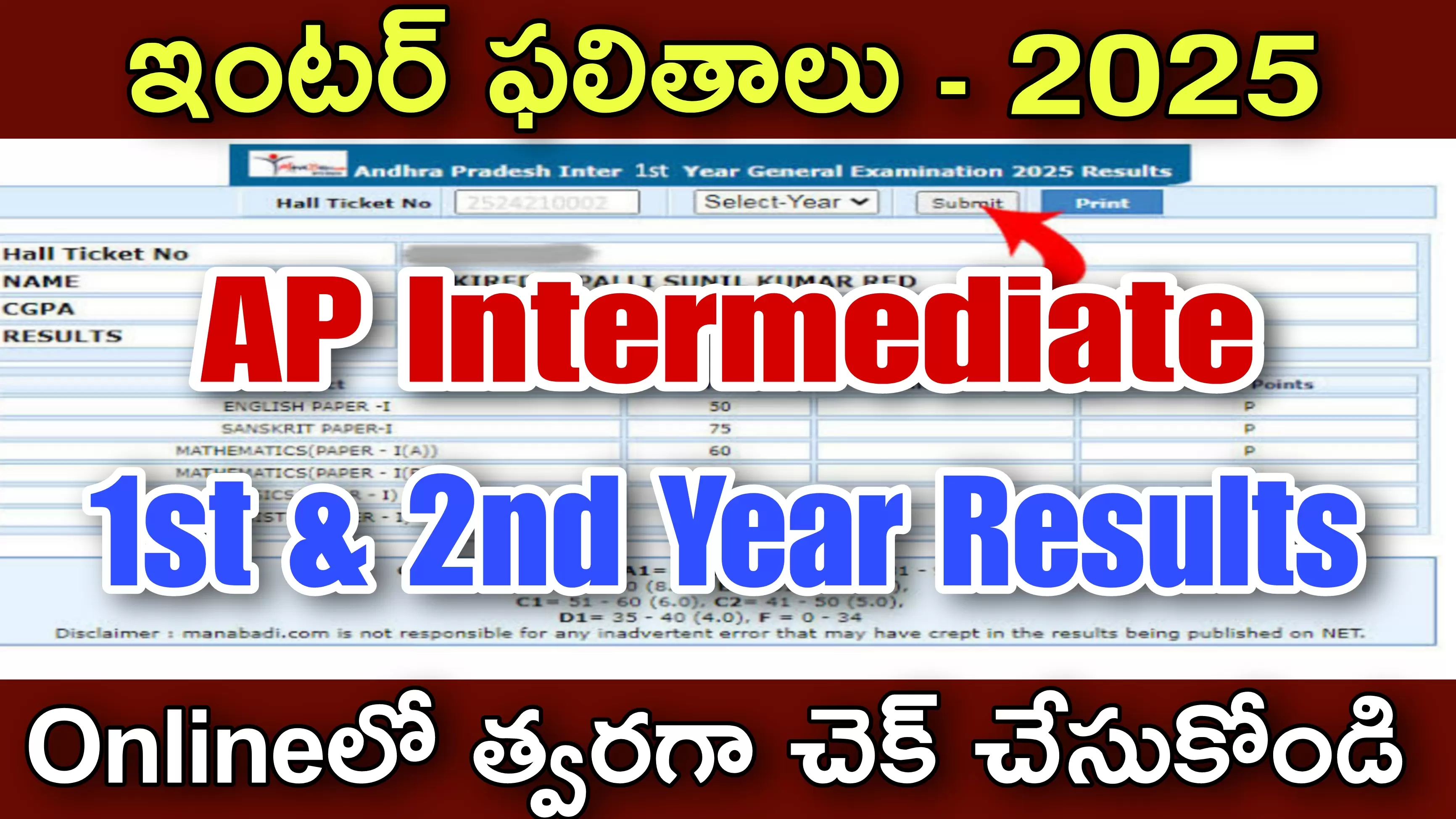 AP Intermediate Results 2025